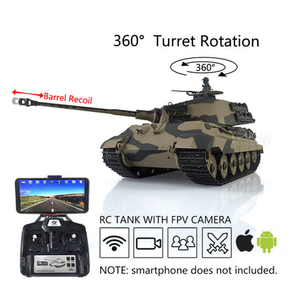 Henglong 1/16 7.0 Customized 3888A King Tiger RTR RC Tank with Barrel Recoil