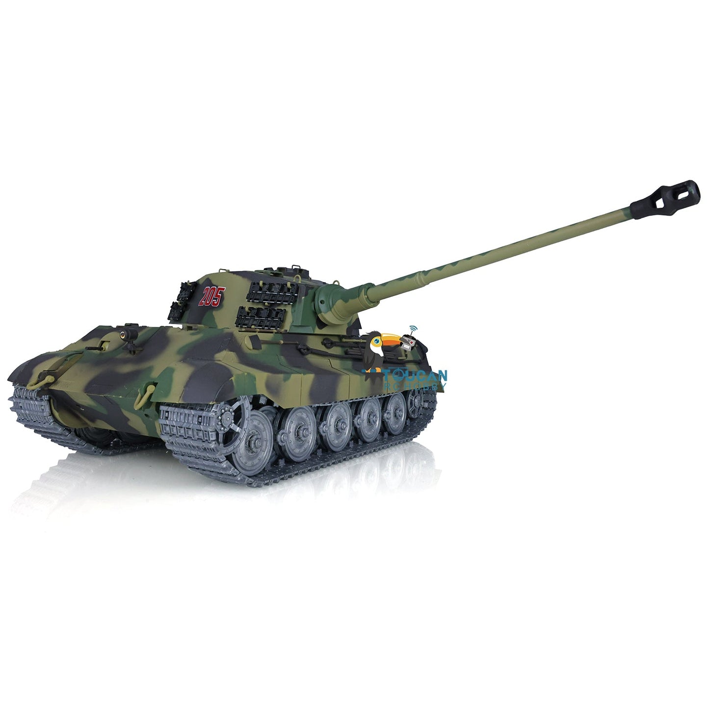 Henglong 1/16 7.0 Customized 3888A King Tiger RTR RC Tank with Metal Road Drive Idler Wheels Tracks Gearbox