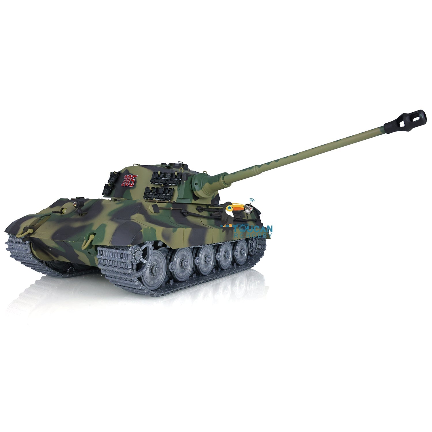 Henglong 1/16 7.0 Customized 3888A King Tiger RTR RC Tank with Metal Road Drive Idler Wheels Tracks Gearbox