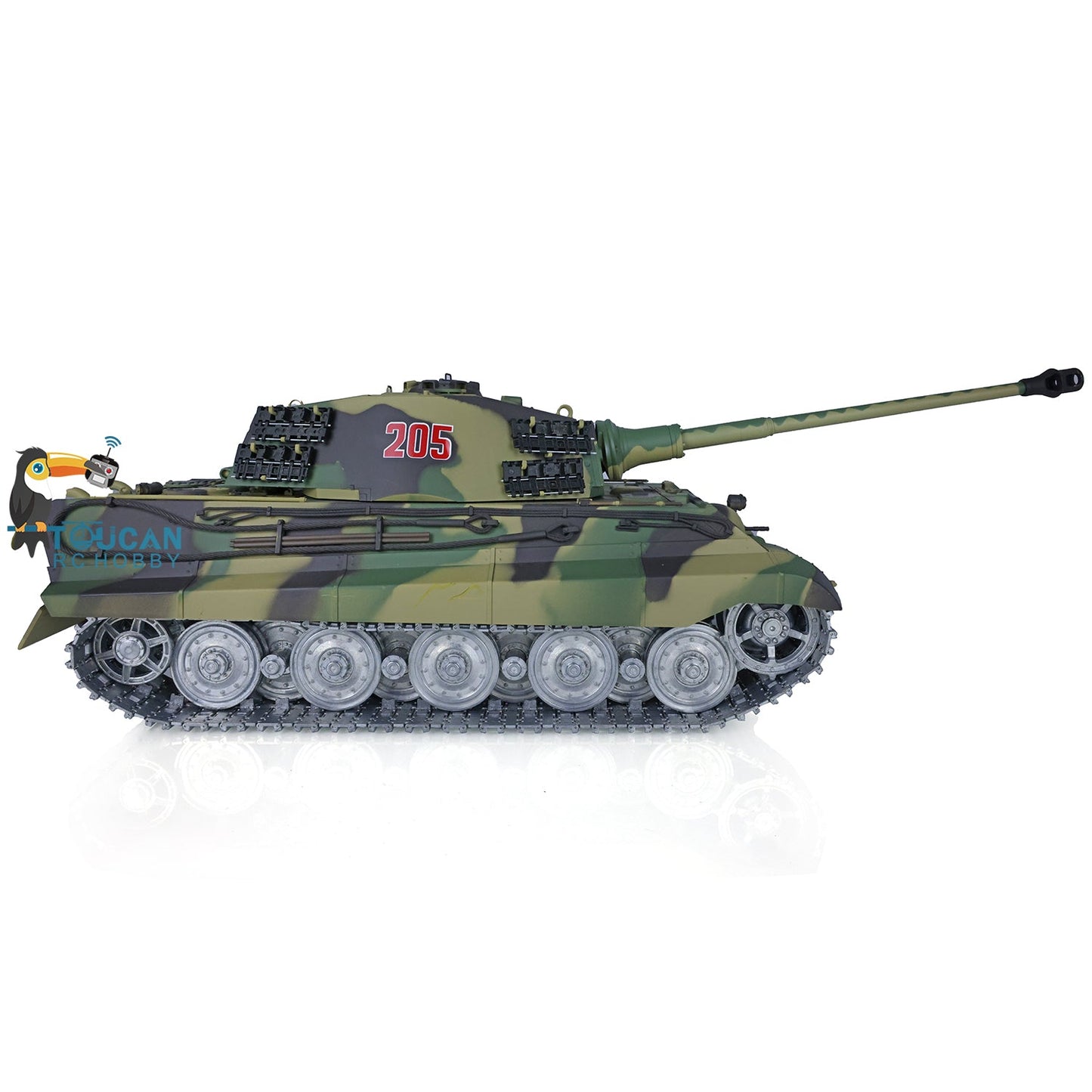 Henglong 1/16 7.0 Customized 3888A King Tiger RTR RC Tank with 360 Degree Turret FPV Barrel Recoil