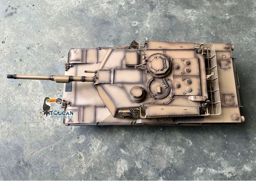 1239MM Henglong 1/8 Scale Full Metal Remote Control Tank 3918 USA M1A2 Abrams RTR 360 Turret Rotary Barrel Recoil Elevation