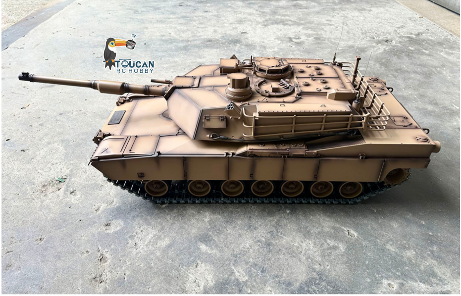 1239MM Henglong 1/8 Scale Full Metal Remote Control Tank 3918 USA M1A2 Abrams RTR 360 Turret Rotary Barrel Recoil Elevation