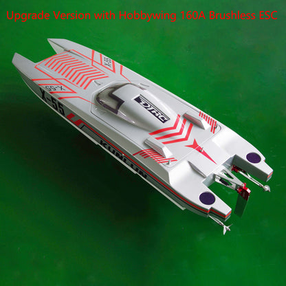 DTRC X55 Waterproof Remote Control Racing Boats 130km/h High-speed RC Ship DIY Hobby Model ESC Motor Servo 1300*360*200mm PNP RTR