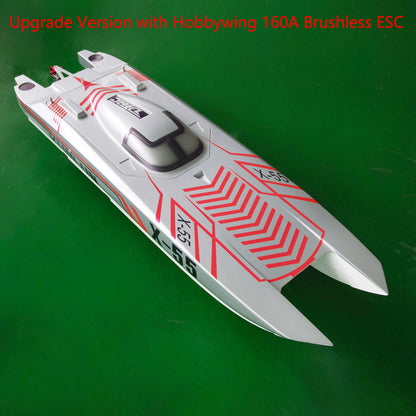 DTRC X55 Waterproof Remote Control Racing Boats 130km/h High-speed RC Ship DIY Hobby Model ESC Motor Servo 1300*360*200mm PNP RTR