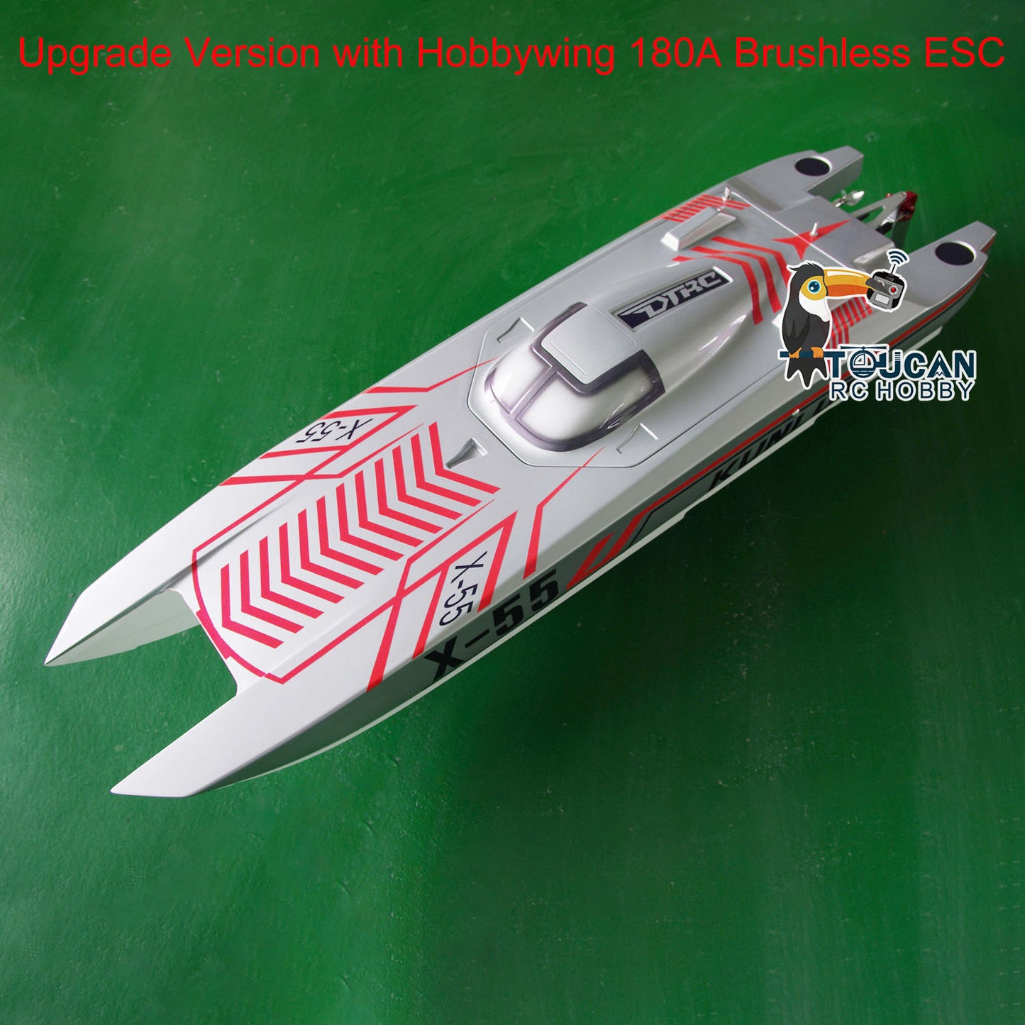 DTRC X55 Waterproof Remote Control Racing Boats 130km/h High-speed RC Ship DIY Hobby Model ESC Motor Servo 1300*360*200mm PNP RTR