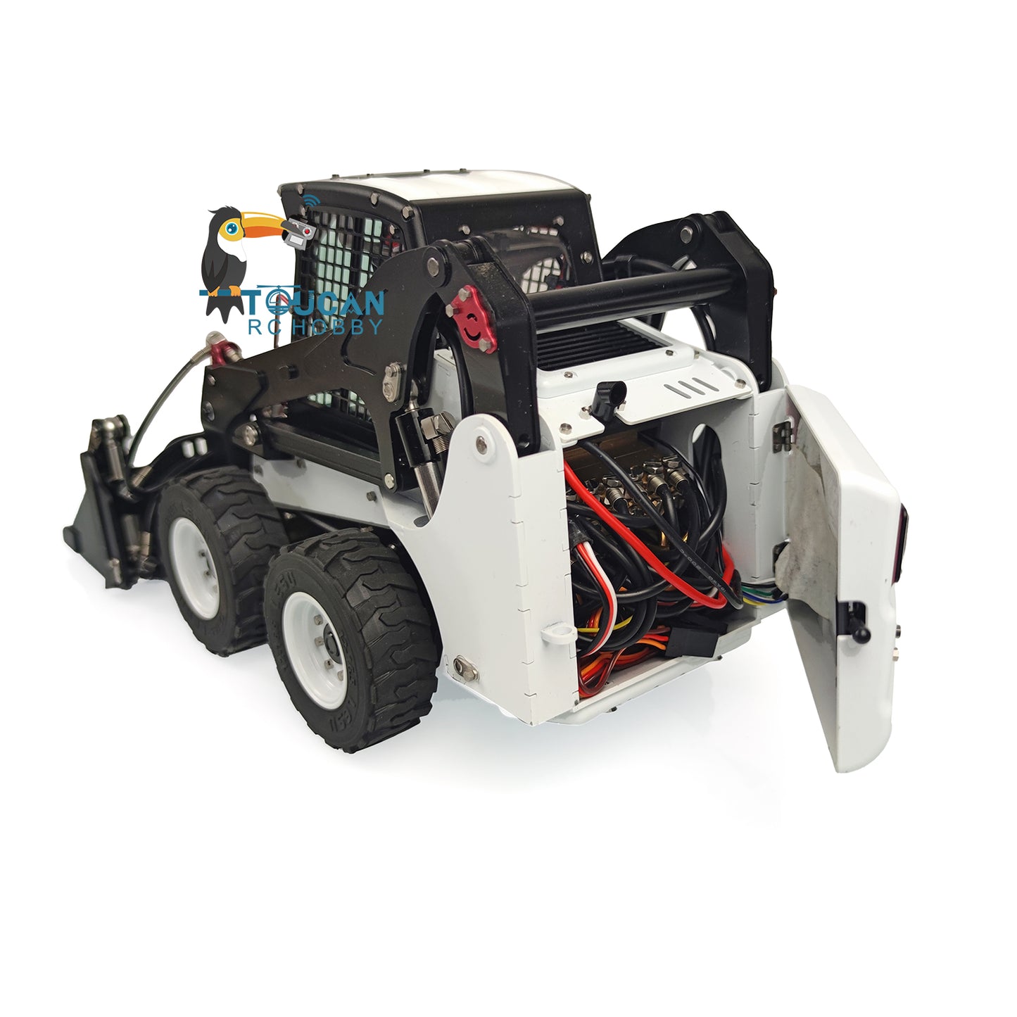 LESU 1/14 Aoue LT5H Wheeled Skid-Steer RC Hydraulic Loader Model Sound Lights Wheel Metal Sieve Bucket Gripper Hay Clamp Cleaner