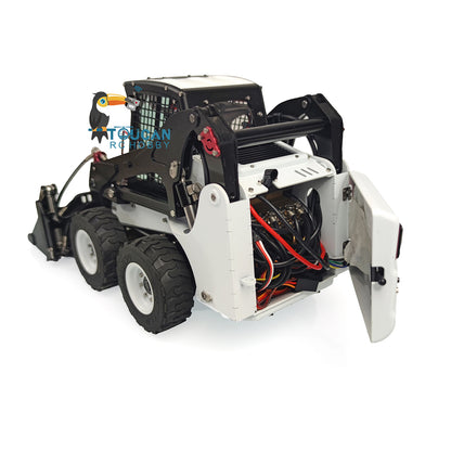 LESU 1/14 Aoue LT5H Wheeled Skid-Steer RC Hydraulic Loader Model Sound Lights Wheel Metal Sieve Bucket Gripper Hay Clamp Cleaner