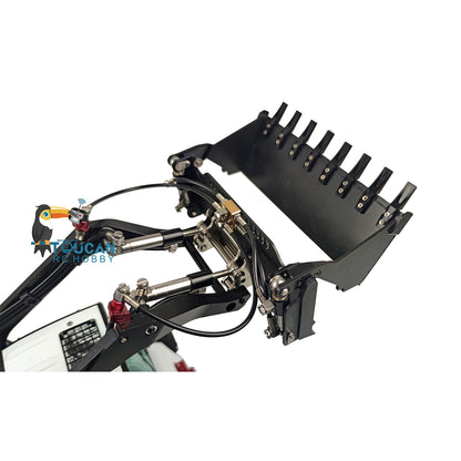 LESU 1/14 Aoue LT5H Wheeled Skid-Steer RC Hydraulic Loader Model Sound Lights Wheel Metal Sieve Bucket Gripper Hay Clamp Cleaner