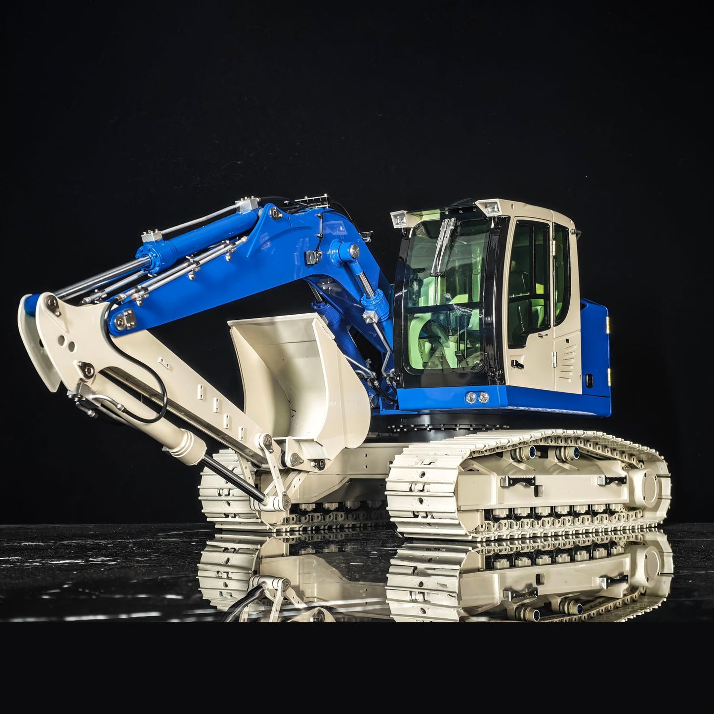 JDM-208 1/14 Metal RC Hydraulic Tracked Excavator R920 3CH 2Arms Remote Control Digger Model Flysky ST8 Radio No Sounds RTR