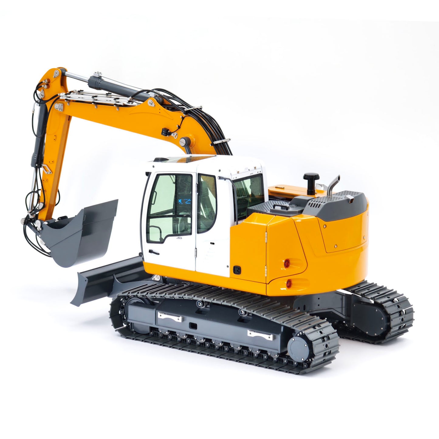 JDM-208 1/14 7CH Remote Control Hydraulic Excavator R920 2Arms Metal RC Digger Flysky PL18 EV Lite Sound System Quick Coupler