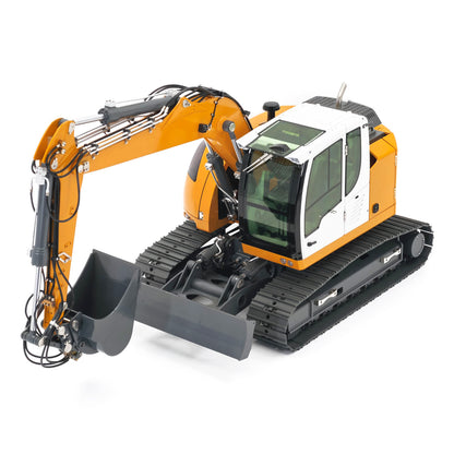 JDM-208 1/14 7CH Remote Control Hydraulic Excavator R920 2Arms Metal RC Digger Flysky PL18 EV Lite Sound System Quick Coupler