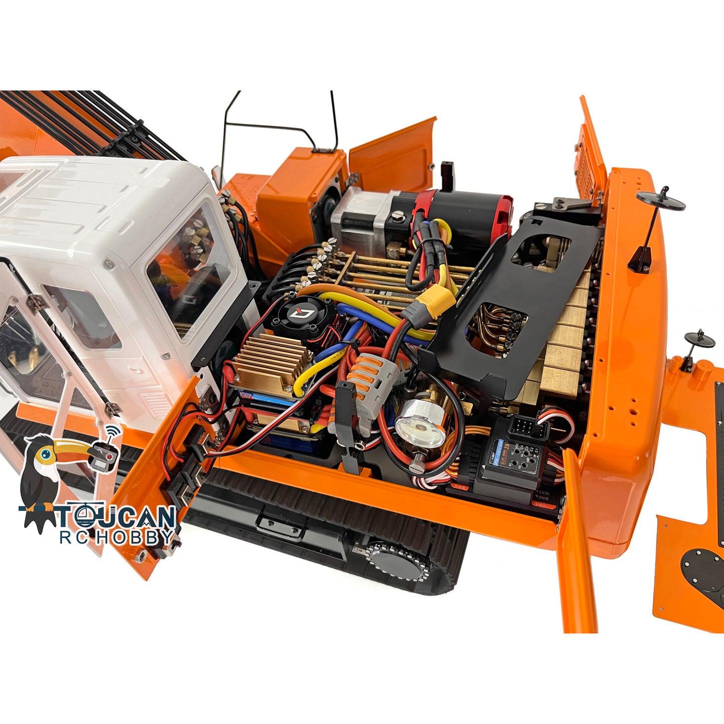 LESU PC360 1/14 Metal RC Excavator B0002 RTR Hydraulic Stainless Steel Digger 8MPa Pump System Grab Grapple Fixed Mount FlySky PL18EV Lite Controller