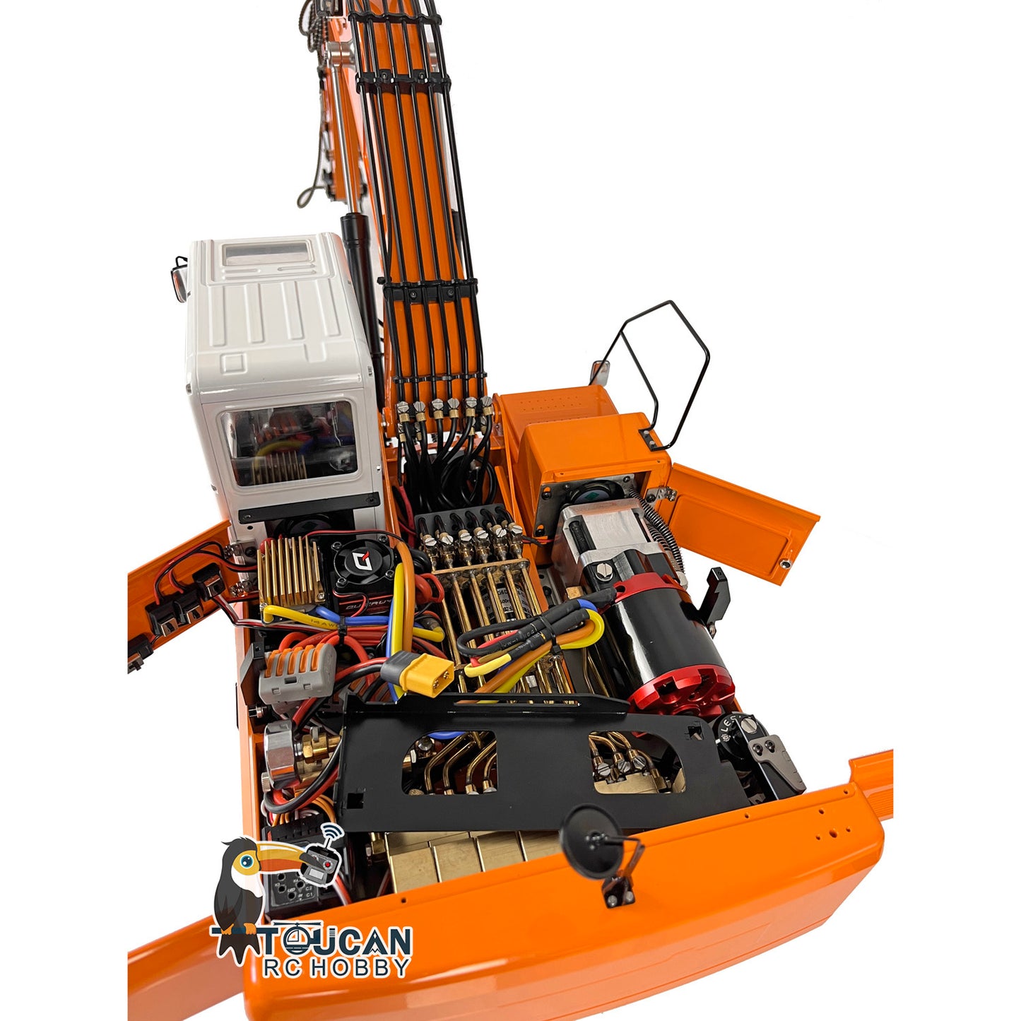 LESU PC360 1/14 Metal RC Excavator B0002 RTR Hydraulic Stainless Steel Digger 8MPa Pump System Grab Grapple Fixed Mount FlySky PL18EV Lite Controller