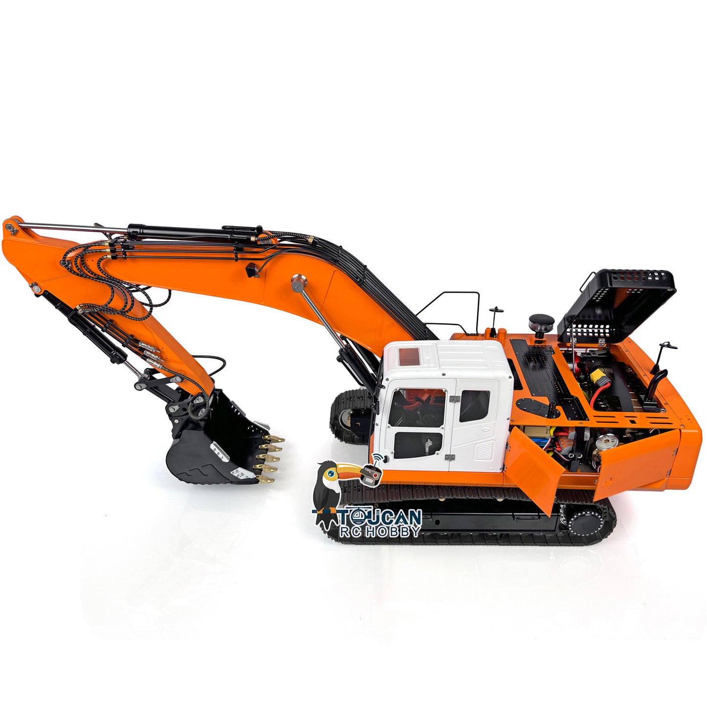 LESU PC360 1/14 Metal RC Excavator B0002 RTR Hydraulic Stainless Steel Digger 8MPa Pump System Grab Grapple Fixed Mount FlySky PL18EV Lite Controller