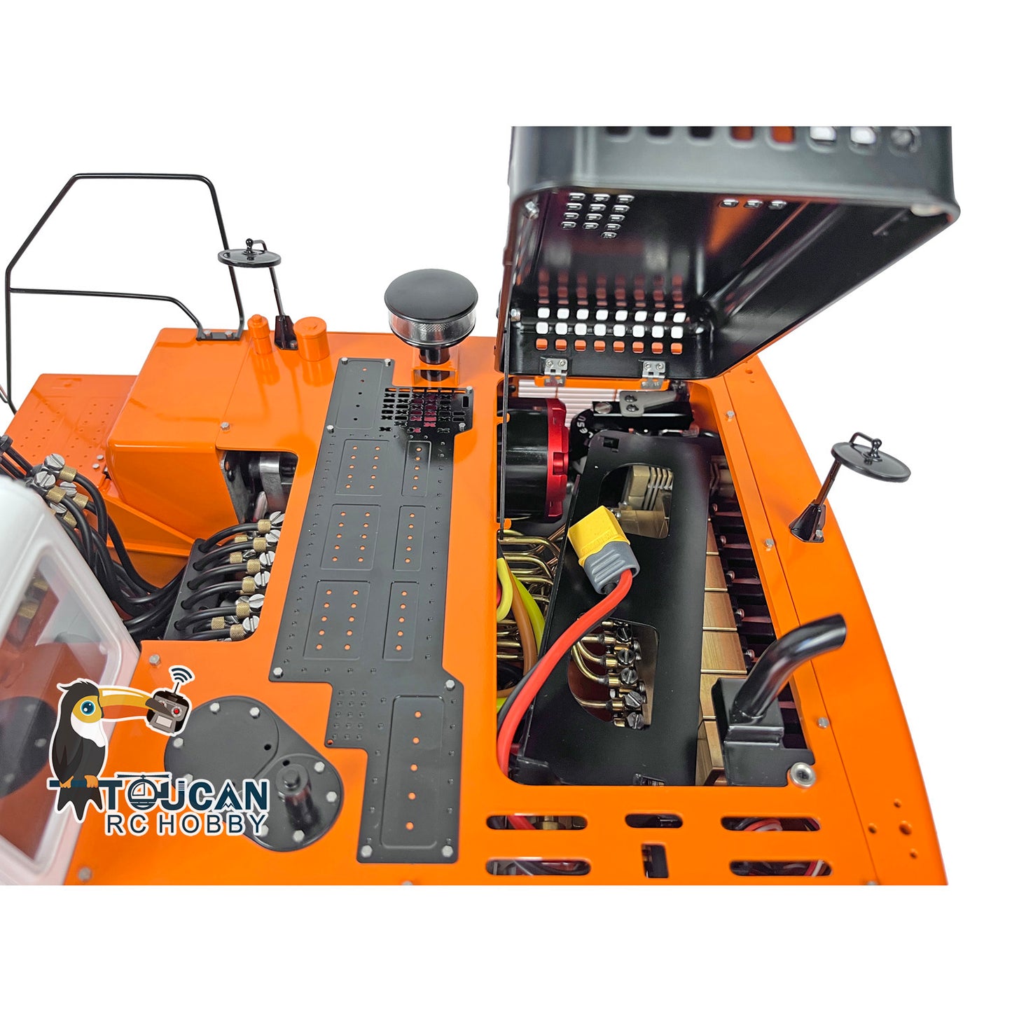 LESU PC360 1/14 Metal RC Excavator B0002 RTR Hydraulic Stainless Steel Digger 8MPa Pump System Grab Grapple Fixed Mount FlySky PL18EV Lite Controller