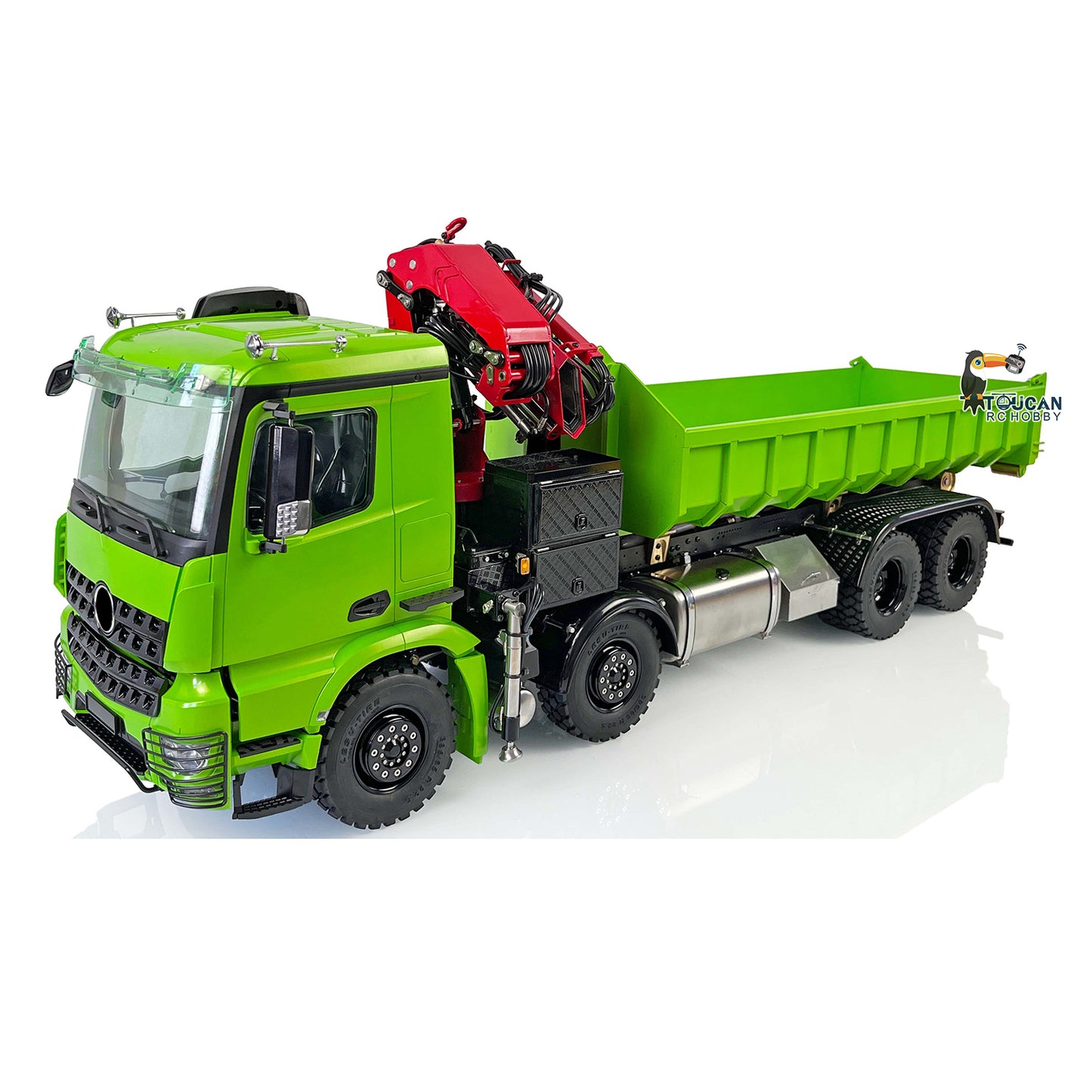 LESU 8x8 RC Hydraulic Crane Dumper Truck 1/14  Electric Tipper Car Remote Control Vehicles Pump Valve