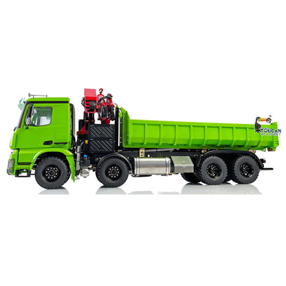 LESU 8x8 RC Hydraulic Crane Dumper Truck 1/14  Electric Tipper Car Remote Control Vehicles Pump Valve
