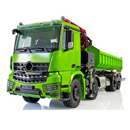 LESU 8x8 RC Hydraulic Crane Dumper Truck 1/14  Electric Tipper Car Remote Control Vehicles Pump Valve