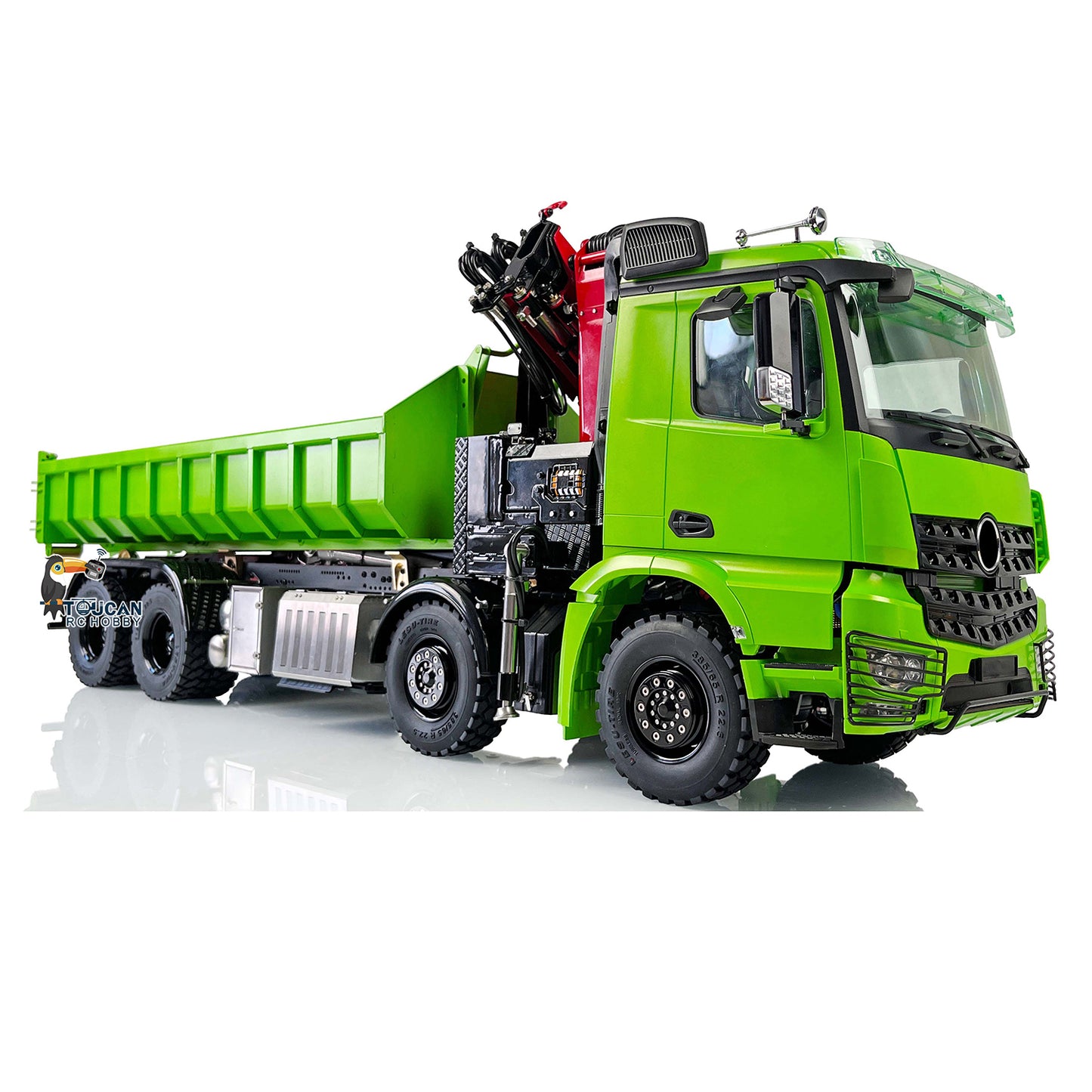 LESU 8x8 RC Hydraulic Crane Dumper Truck 1/14  Electric Tipper Car Remote Control Vehicles Pump Valve