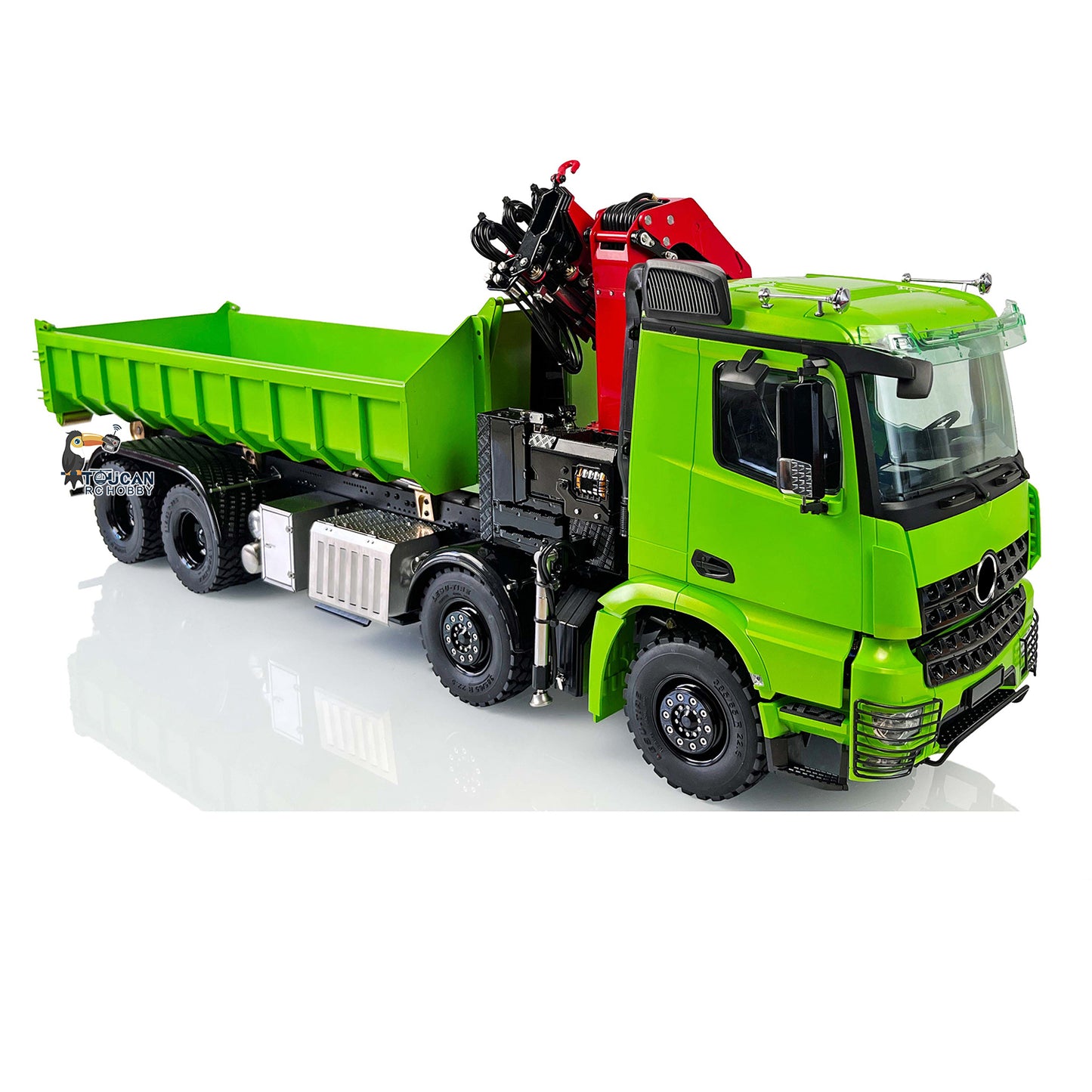 LESU 8x8 RC Hydraulic Crane Dumper Truck 1/14  Electric Tipper Car Remote Control Vehicles Pump Valve