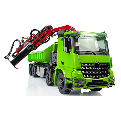 LESU 8x8 RC Hydraulic Crane Dumper Truck 1/14  Electric Tipper Car Remote Control Vehicles Pump Valve