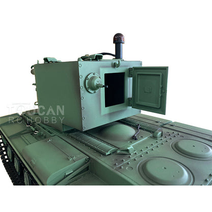 TOUCAN RC HOBBY Henglong 1/16 7.0 Plastic Soviet Union KV-2 3849 RTR RC Tank with 360 Degrees Turret Barrel Recoil BB Infrared Combat Smoke