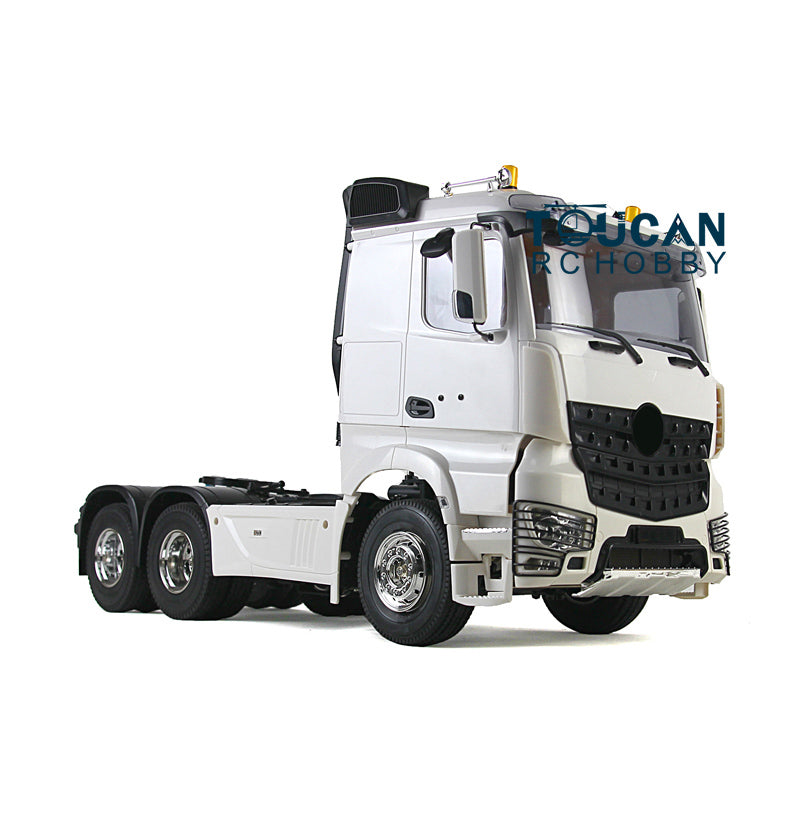 US Stock 1:14 Scale RC Construction Vehicle Remote Control 3Axles Tractor Truck Trailer KIT DIY Car Simulation Model W/ Motor