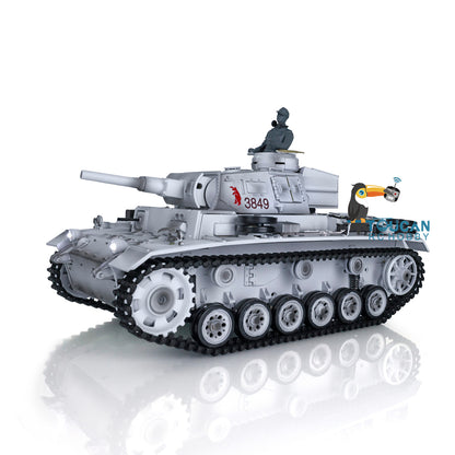 Henglong 1/16 FPV Snow 7.0 Upgraded Panzer III H RTR RC Tank 3849 360 Degrees Turret Radio Controller BB Pellets Metal Tracks Infrared Combat Transmitter&Receiver