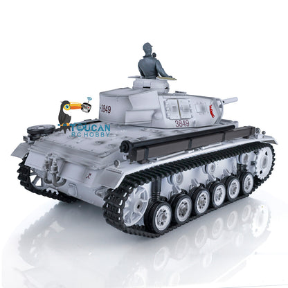 Henglong 1/16 FPV Snow 7.0 Upgraded Panzer III H RTR RC Tank 3849 360 Degrees Turret Radio Controller BB Pellets Metal Tracks Infrared Combat Transmitter&Receiver