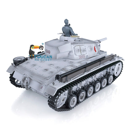 Henglong 1/16 Snow 7.0 Plastic German Panzer III H RTR RC Tank 3849 360 Degrees Turret Radio Controller Metal Barrel Infrared combating Transmitter&Receiver