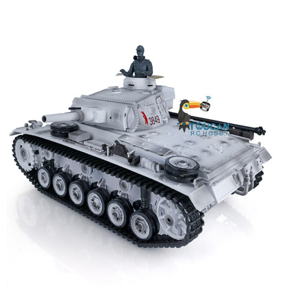 Henglong 1/16 Snow 7.0 Upgraded Panzer III H RTR RC Tank 3849 W/ 360 Degrees Turret Metal Tracks BB pellets Radio Controller Infrared Combat Transmitter