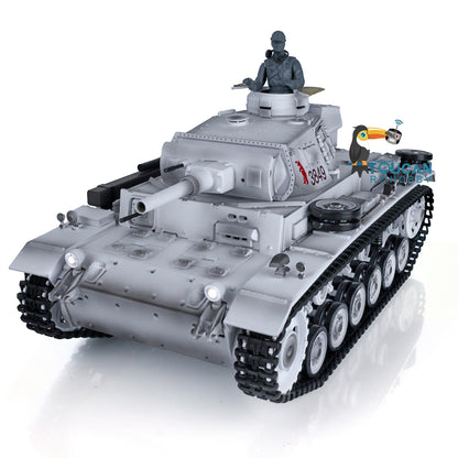 Henglong 1/16 Snow FPV 7.0 Customized Panzer III H RTR RC Tank 3849 Metal Wheels Infrared Combating Transmitter&Receiver Radio Controller Battery