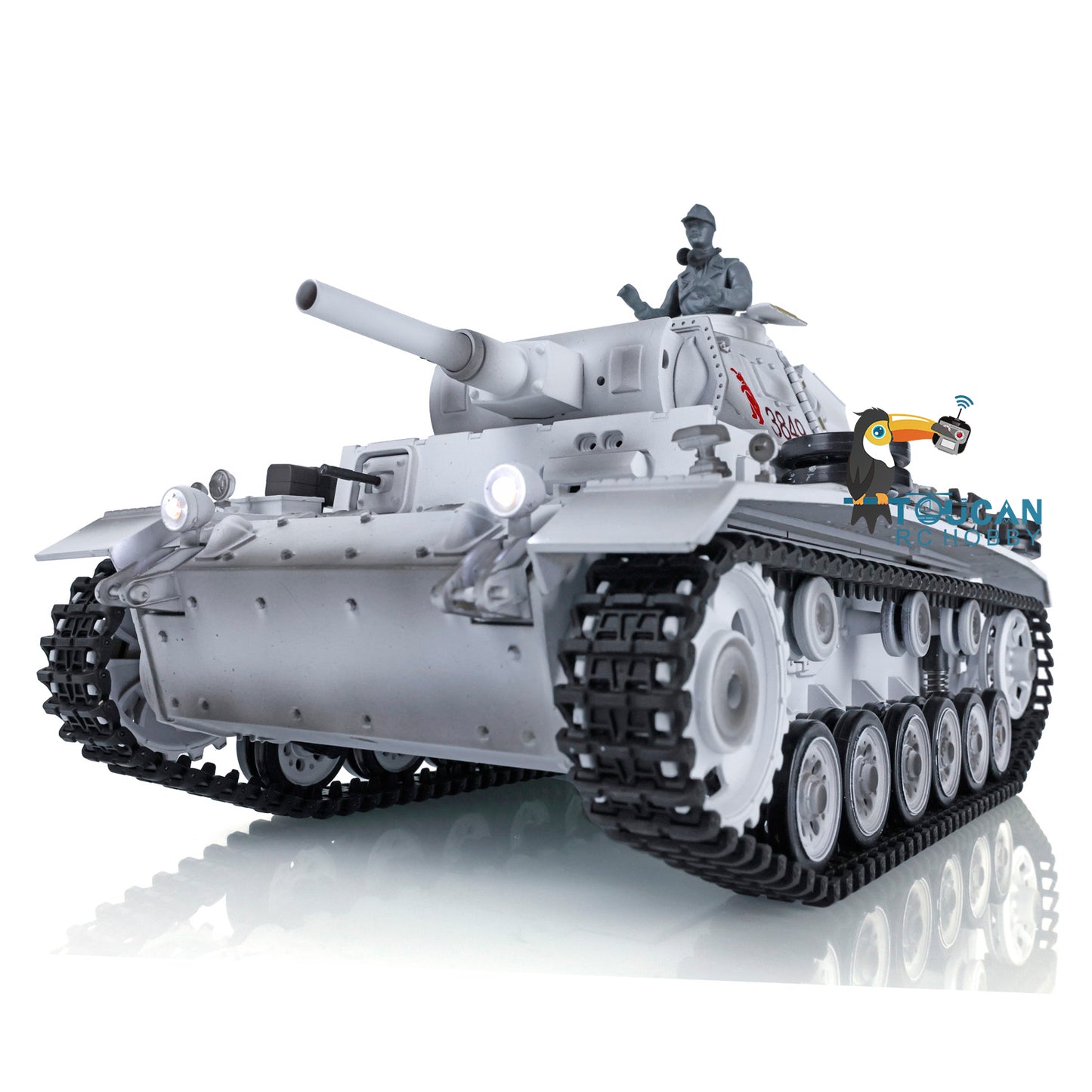 Henglong 1/16 Snow FPV 7.0 Customized Panzer III H RTR RC Tank 3849 Metal Wheels Infrared Combating Transmitter&Receiver Radio Controller Battery