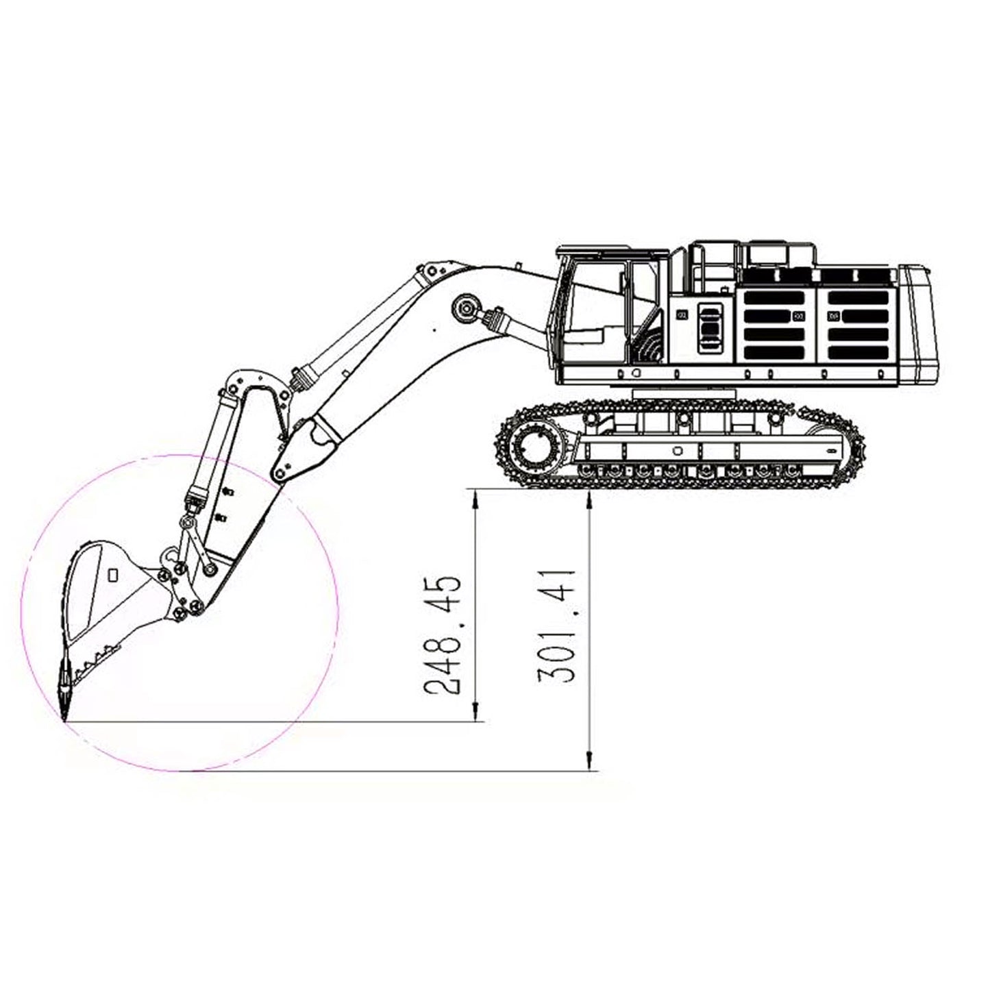 Toucanhobby C374 1/14 Metal RC RTR Hydraulic Excavator Brushless Motor Quick Coupler Light Sound FlySky I6S Controller for Construction Model Collectors