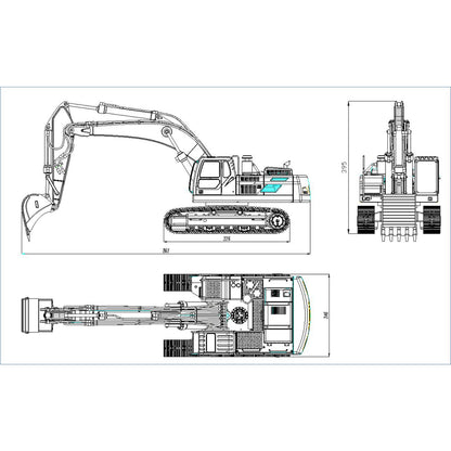 TOUCAN RC HOBBY JDModel V2 EC360 1/14 Metal RC Digger Radio Control 3CH/6CH Hydraulic Excavator Construction Vehicles Sound Light Module FlySky PL18 ESC Servo Motor