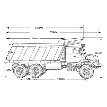 In Stock TOUCAN RC HOBBY JDModel 180 1/14 6x6 RC Hydraulic Dumper Truck Metal Remote Control Tipper Car Hobby Model for Children Adults