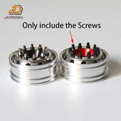 Metal Painted Wheel Hubs Rims Screws for 1/14 JDModel RC Truck Remote Control Tractor Trailer Cars Hobby Model Toys