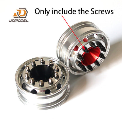 Metal Painted Wheel Hubs Rims Screws for 1/14 JDModel RC Truck Remote Control Tractor Trailer Cars Hobby Model Toys