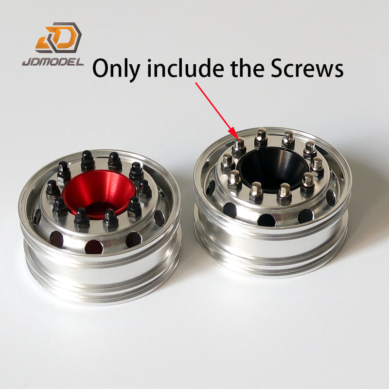 Metal Painted Wheel Hubs Rims Screws for 1/14 JDModel RC Truck Remote Control Tractor Trailer Cars Hobby Model Toys