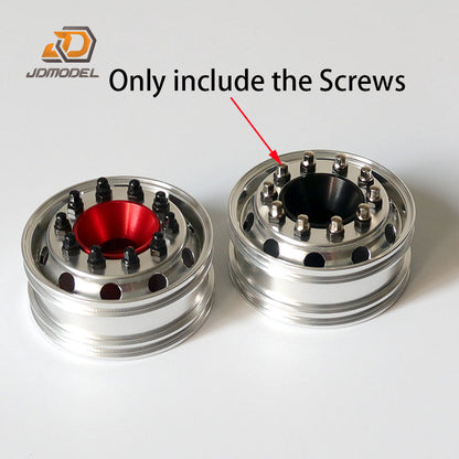 Metal Painted Wheel Hubs Rims Screws for 1/14 JDModel RC Truck Remote Control Tractor Trailer Cars Hobby Model Toys