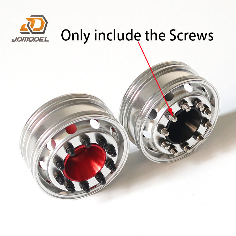 Metal Painted Wheel Hubs Rims Screws for 1/14 JDModel RC Truck Remote Control Tractor Trailer Cars Hobby Model Toys