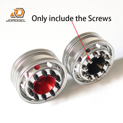 Metal Painted Wheel Hubs Rims Screws for 1/14 JDModel RC Truck Remote Control Tractor Trailer Cars Hobby Model Toys