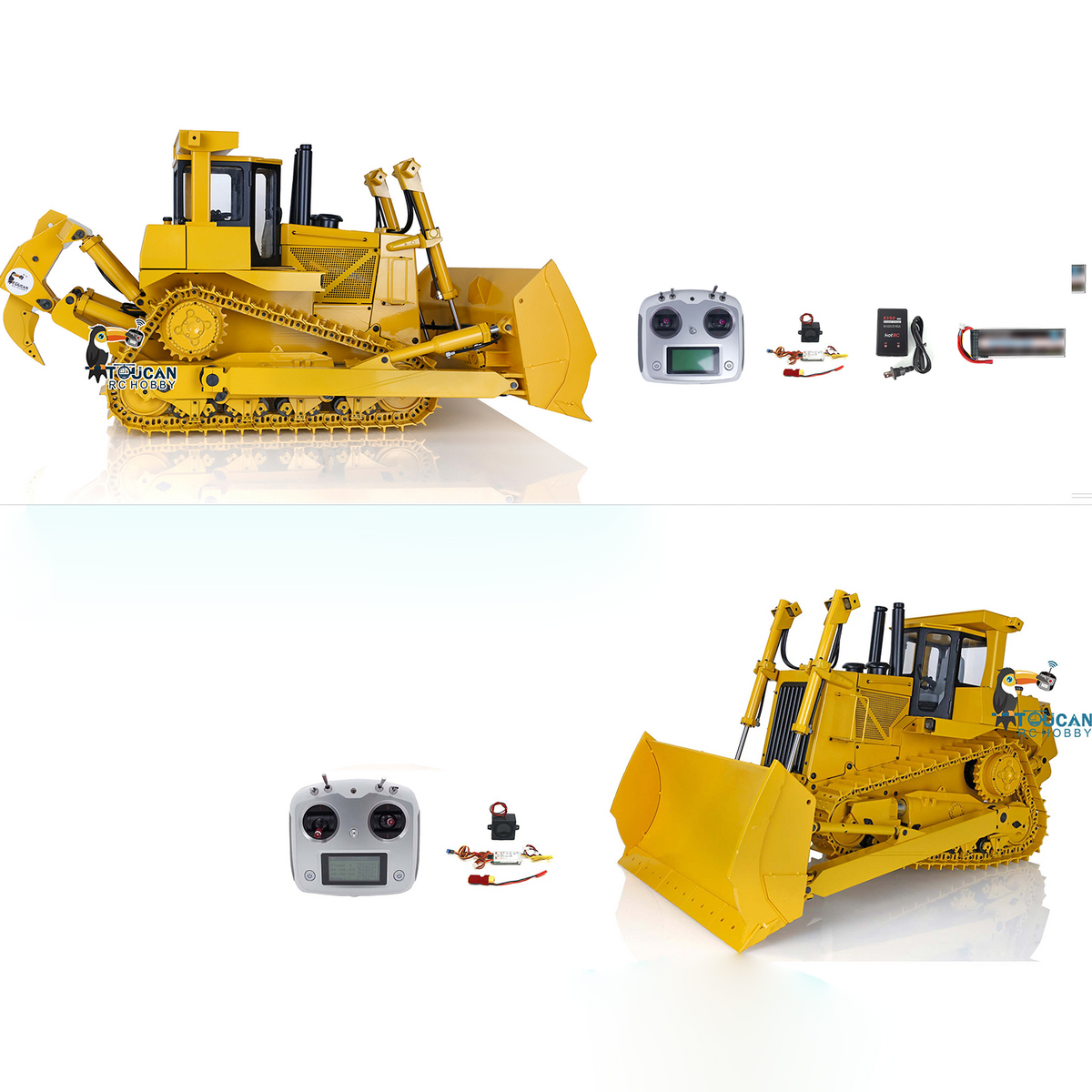 JDModel 1/14 Metal RC Hydraulic Bulldozer DXR2 Remote Controlled Earth ...