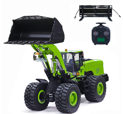 TOUCAN RC HOBBY MTModel WA480 Metal 1/14 RC Wheel Loader 5-way Hydraulic Directional Valve ST8 Radio Controller Light Sound System Quick Coupler LCD Screen for Vehicle Enthusiast