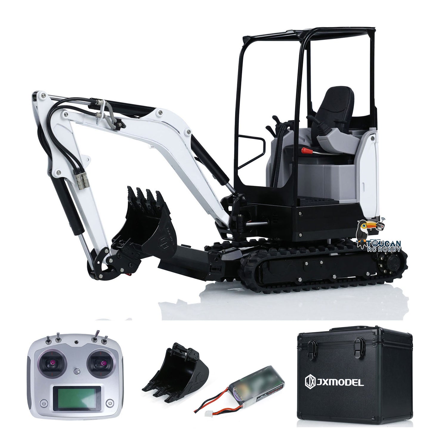 JXModel E20 1/14 Metal RC Hydraulic Excavator 6ch Valve Mini Digger Model RTR