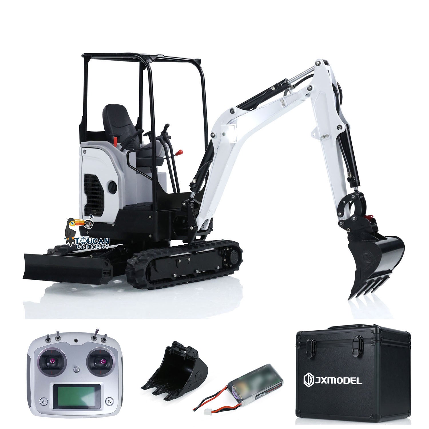 JXModel E20 1/14 Metal RC Hydraulic Excavator RTR Mini Digger Model 4CH Reversing Valve