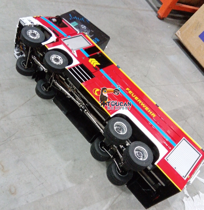 Free Shipping Second Hand US Stock 1/14 8x8 RC Fire Fighting Truck RTR Metal Chassis Electric Fire Sprinkler Cars