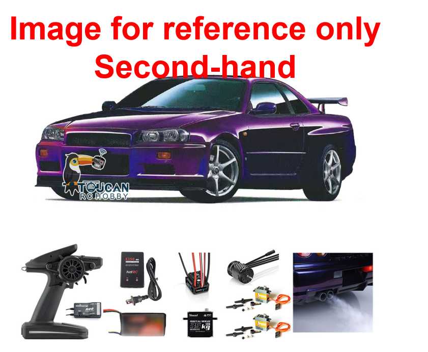 CN Stock Second-hand 1/8 Metal 4x4 Capo RC Racing Car 4WD R34 RTR Drift High-speed Cars Light Sound