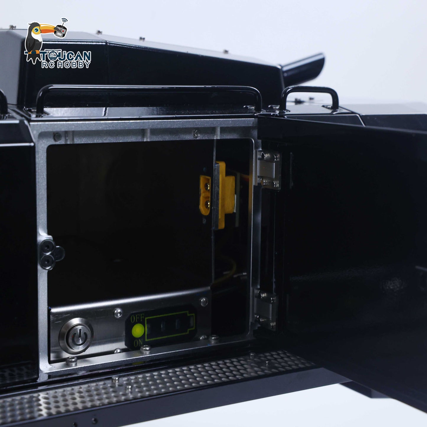 Rear view of K970-300 metal RC excavator factory finished unit
