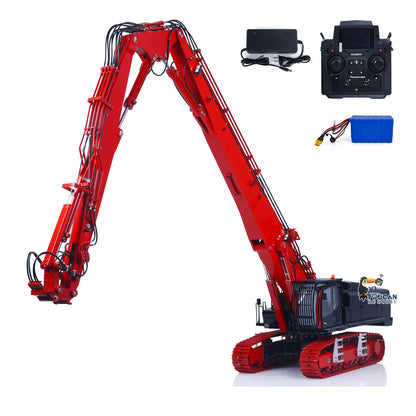 Full view of K970-300 metal RC hydraulic excavator, fully painted and assembled RTR model
